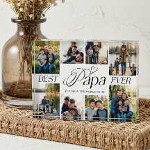Best Papa Ever Heart Family Photo Collage keepsake