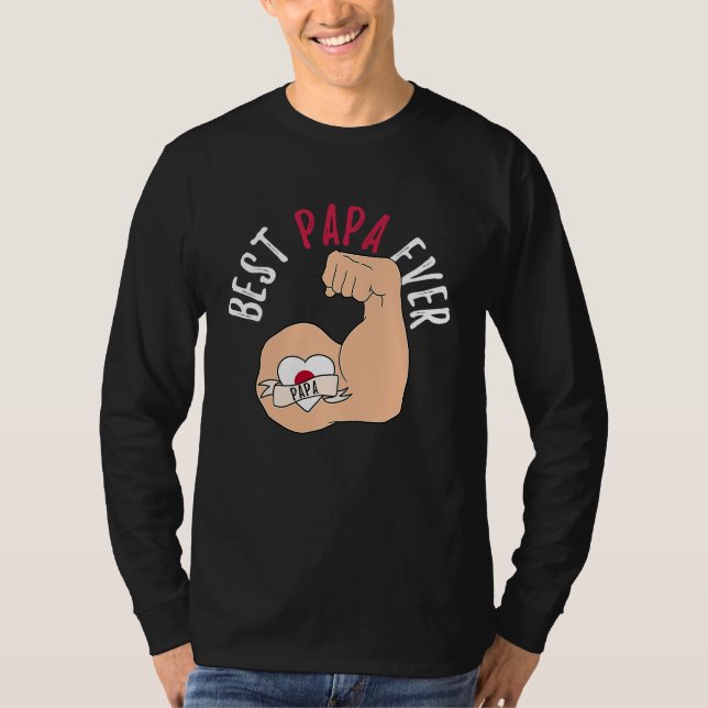 Best Papa Ever Japanese Dad Fathers Day T-Shirt (Vorderseite)