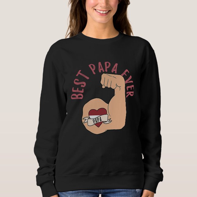 Best Papa Ever Latvian Dad Fathers Day Sweatshirt (Vorderseite)