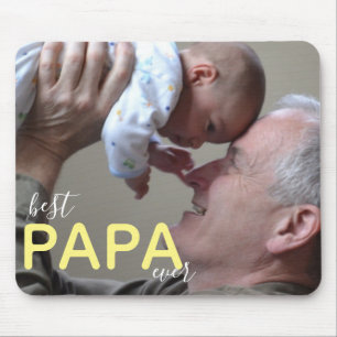 Best Papa Ever Modernes Script Foto Großa & Baby  Mousepad