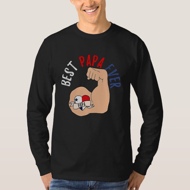 Best Papa Ever Panamanian Dad Fathers Day T-Shirt (Vorderseite)