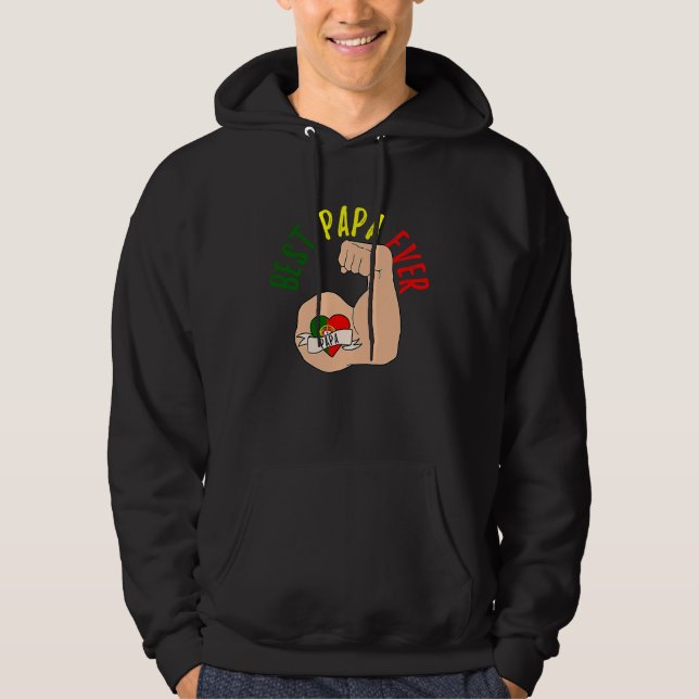 Best Papa Ever Portuguese Dad Fathers Day Hoodie (Vorderseite)