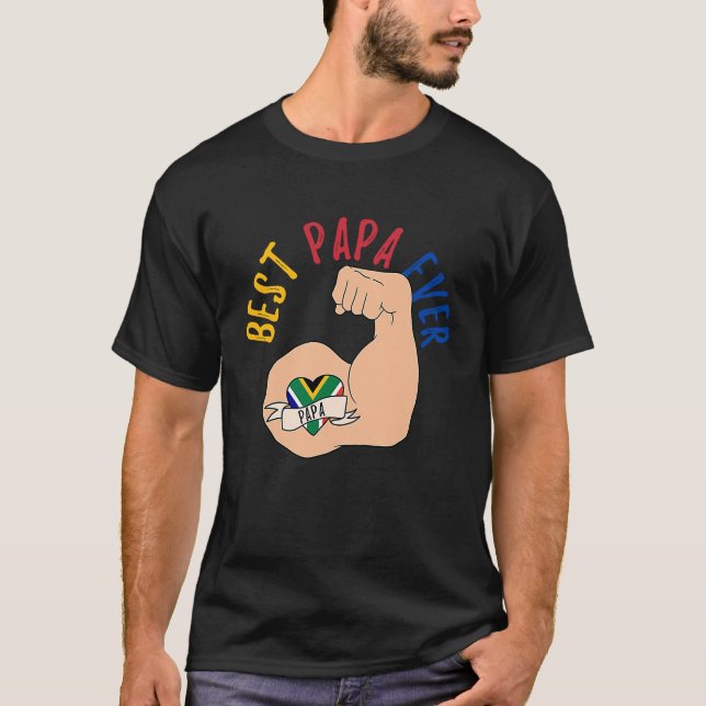 Best Papa Ever South African Dad Fathers Day T-Shirt (Vorderseite)