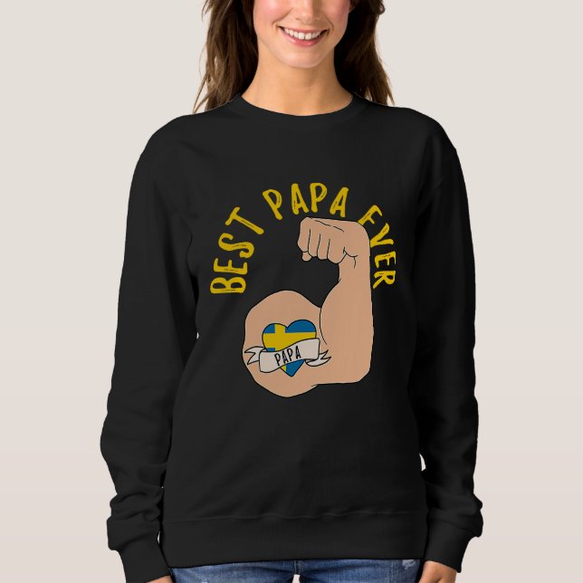 Best Papa Ever Swedish Dad Fathers Day Sweatshirt (Vorderseite)