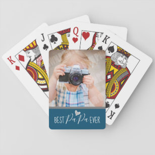 Best PaPa je ein Foto blau Spielkarten