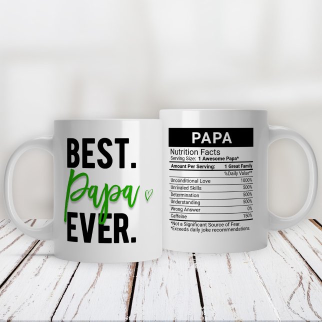 Best Papa je Green + Nutrition Facts, Jumbo-Tasse (Von Creator hochgeladen)