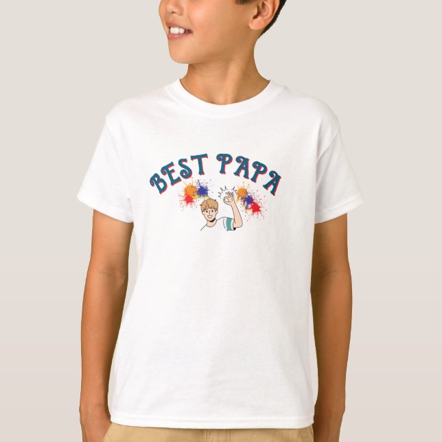 Best Papa" Kids' T - Shirt - Niedliches Kinderdesi (Vorderseite)