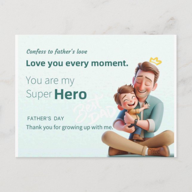 Best Papa Postkarte (Vorderseite)