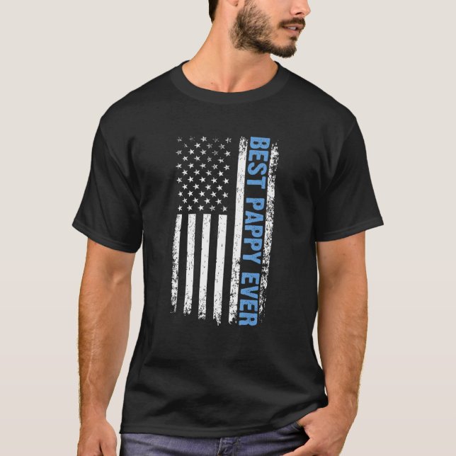 Best Pappy Ever 4th Of July American Flag Patrioti T-Shirt (Vorderseite)