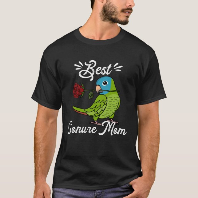 Best Parrot Mom I Blue crowned Conure T-Shirt (Vorderseite)