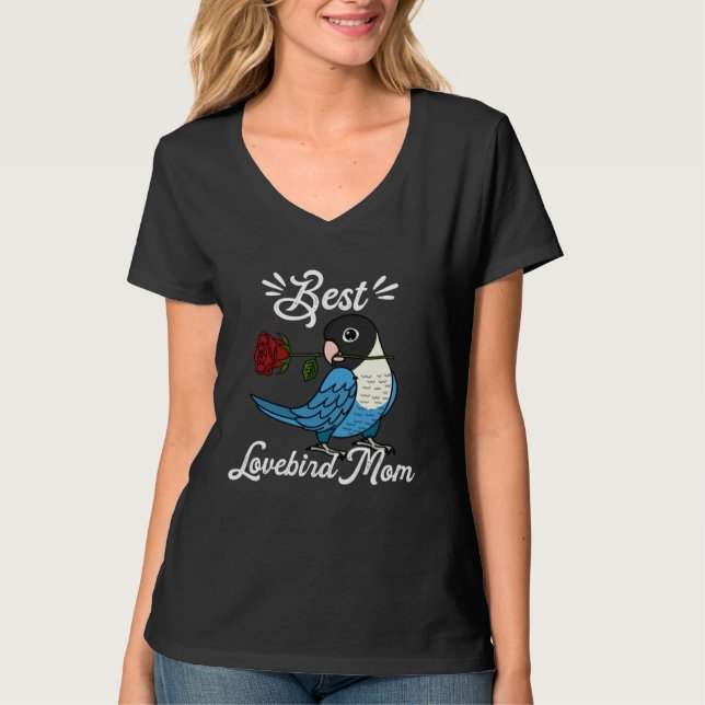 Best Parrot Mom I Blue masked Lovebird T-Shirt (Vorderseite)