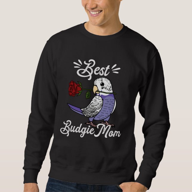 Best Parrot Mom I Violet Budgie Budgerigar Sweatshirt (Vorderseite)