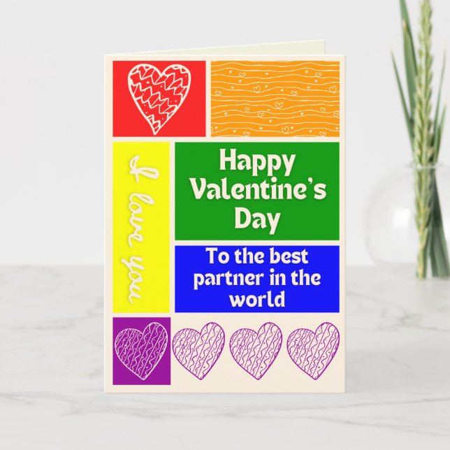Best Partner LGBT Prix Themed Valentine Card Karte (Vorderseite)