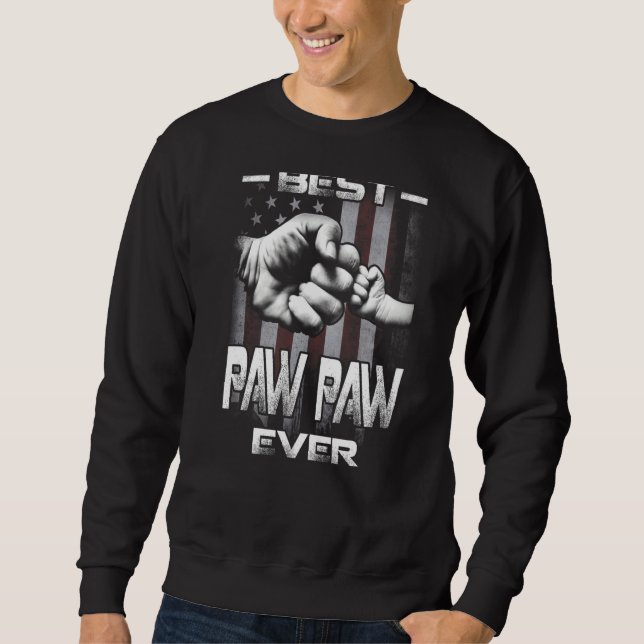 Best Paw Paw Ever Fist bump USA Flag Father's Day  Sweatshirt (Vorderseite)