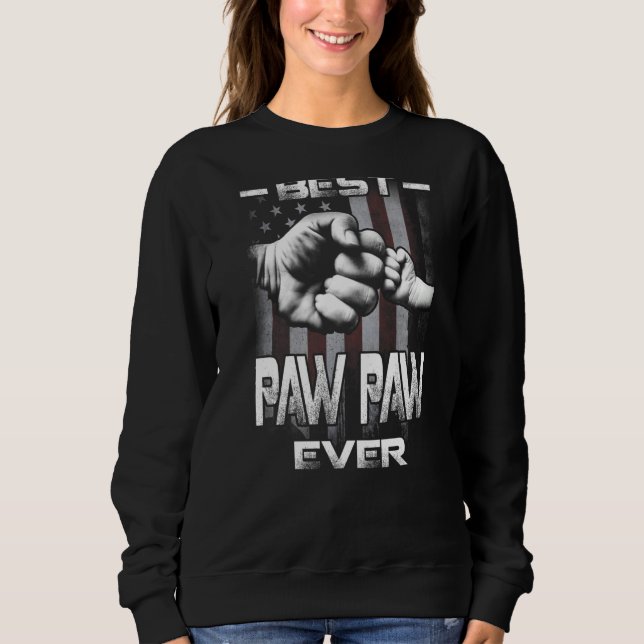 Best Paw Paw Ever Fist bump USA Flag Father's Day  Sweatshirt (Vorderseite)
