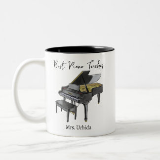 Best Piano Teacher Custom Name Grand Piano gift Zweifarbige Tasse