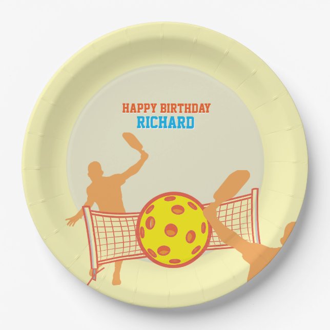 Best Pickleball Player Funny Birthday Party Pappteller (Vorderseite)