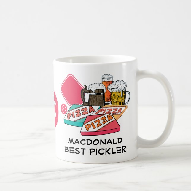 BEST PICKLER Beer Pizza PICKLEBALL Kaffeetasse (Rechts)