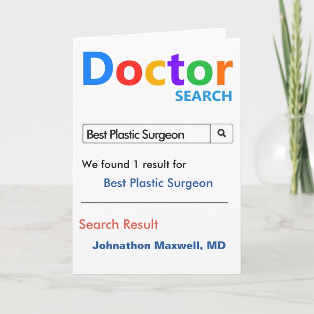 Best Plastic Surgeon Search Dankeskarte (Vorderseite)