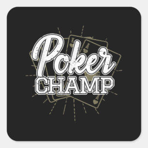 Best Poker Player Poker Cards Spiel Quadratischer Aufkleber