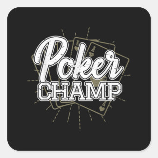 Best Poker Player Poker Cards Spiel Quadratischer Aufkleber