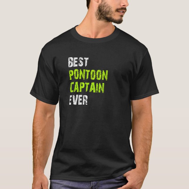 Best Pontoon Captain Ever Pontoon Boat Party Vinta T-Shirt (Vorderseite)