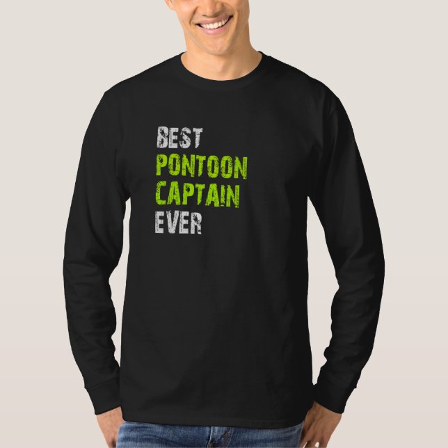 Best Pontoon Captain Ever Pontoon Boat Party Vinta T-Shirt (Vorderseite)
