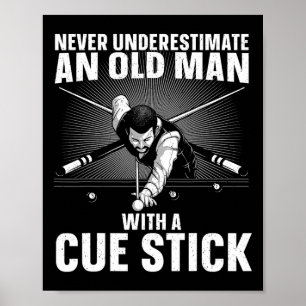 Best Pool Art von Men Großpa Billiard Player Pool Poster