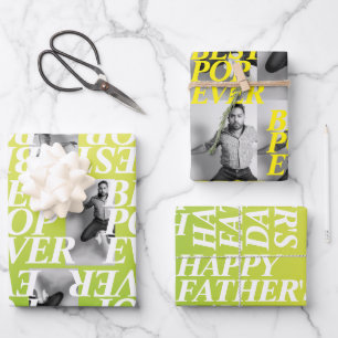 BEST POP EVER   Funny Vater Foto Geschenk Geschenkpapier Set