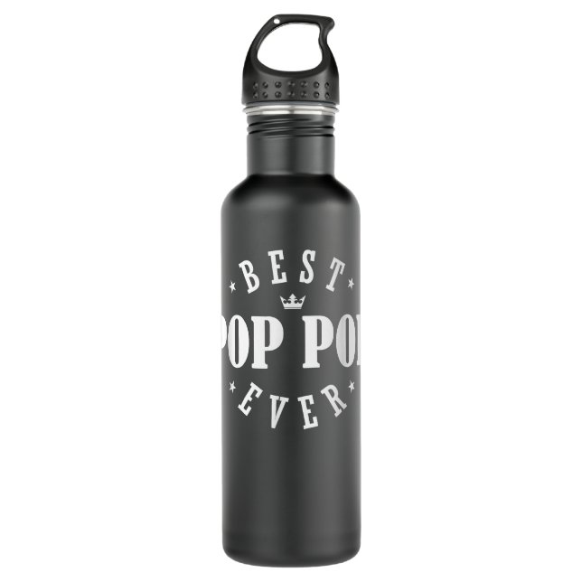 Best Pop Pop Ever Design - Pop Pop Edelstahlflasche (Vorderseite)