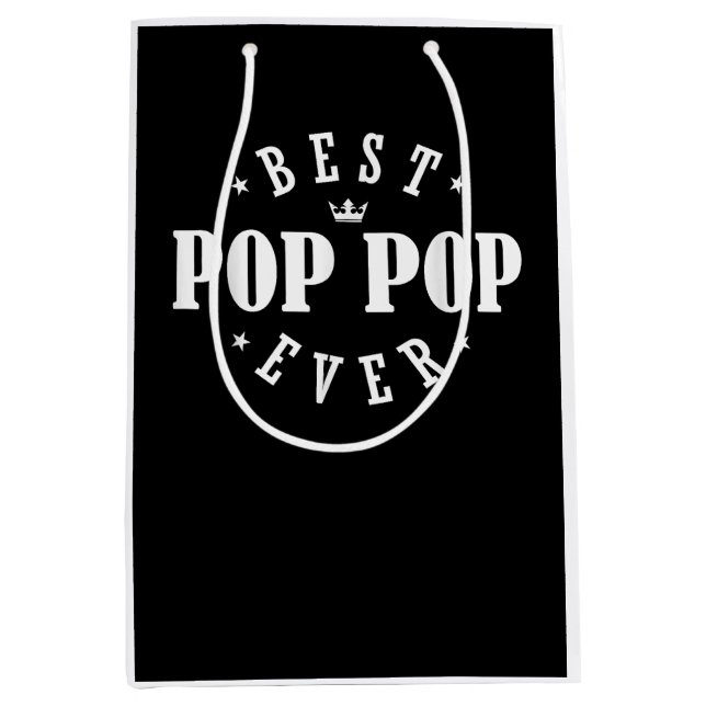 Best Pop Pop Ever Design - Pop Pop Mittlere Geschenktüte (Vorderseite)