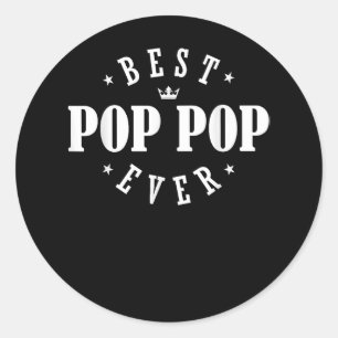 Best Pop Pop Ever Design - Pop Pop Runder Aufkleber