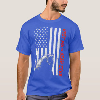 Best Popo Bear je USA American Flag Vatertag T-Shirt