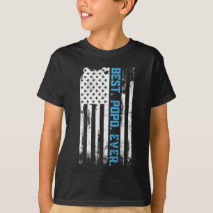 Best Popo Ever American USA Fahne Vatertag Geschen T-Shirt