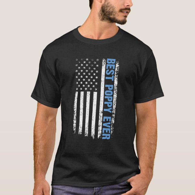 Best Poppy Ever 4th Of July American Flag Patrioti T-Shirt (Vorderseite)