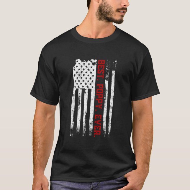 Best Poppy Ever American Usa Flag Fatherâ€™S Day P T-Shirt (Vorderseite)