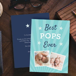 Best Pops Ever   Father's Day Flat Photo Karte