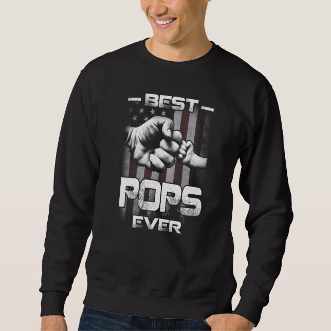 Best Pops Ever Fist bump USA Flag Father's Day   Sweatshirt (Vorderseite)