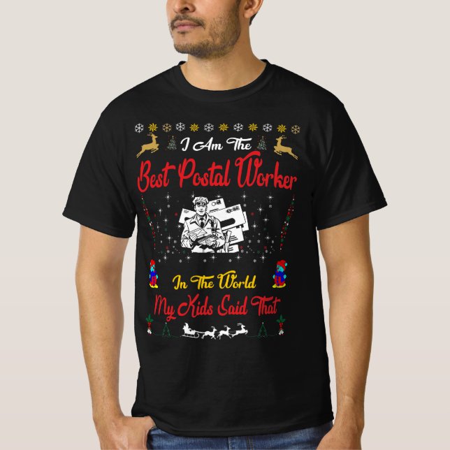 Best Postarbeiter Christmas T-Shirt (Vorderseite)