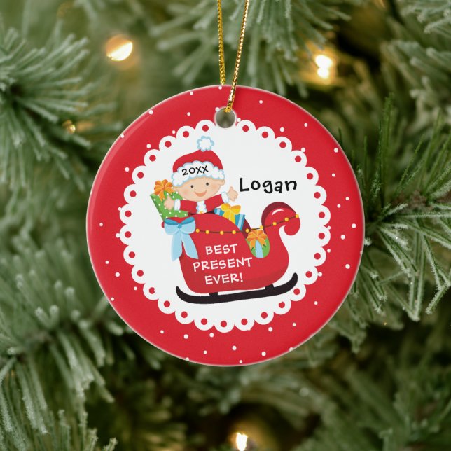 Best Present Ever Baby's First Christmas Keramik Ornament (Baum)