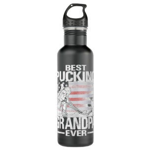 Best Pucking Grandpa Ever Hockey Father's Day Gift Edelstahlflasche