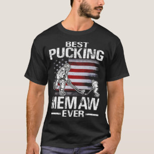 Best Pucking MEMAW Ever Hockey US Flag Vater's Da T-Shirt