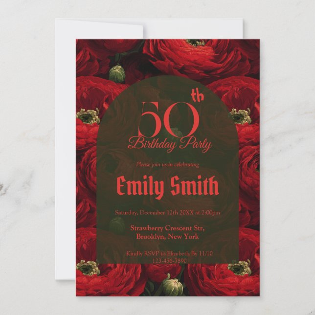 Best Ranunculus Floral Party Einladung (Vorderseite)