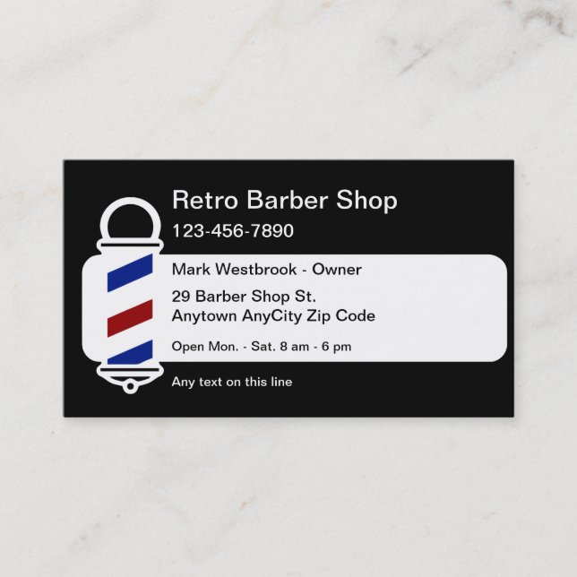 Best Retro Barber Shop Visitenkarten Visitenkarte (Vorderseite)