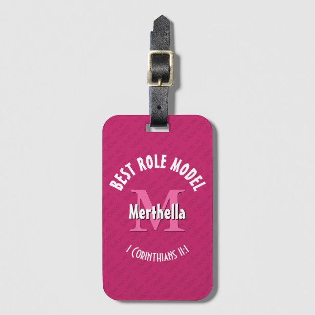 BEST ROLE MODEL Personalisiert Mother Pater PINK Gepäckanhänger (Vorderseite Vertikal)