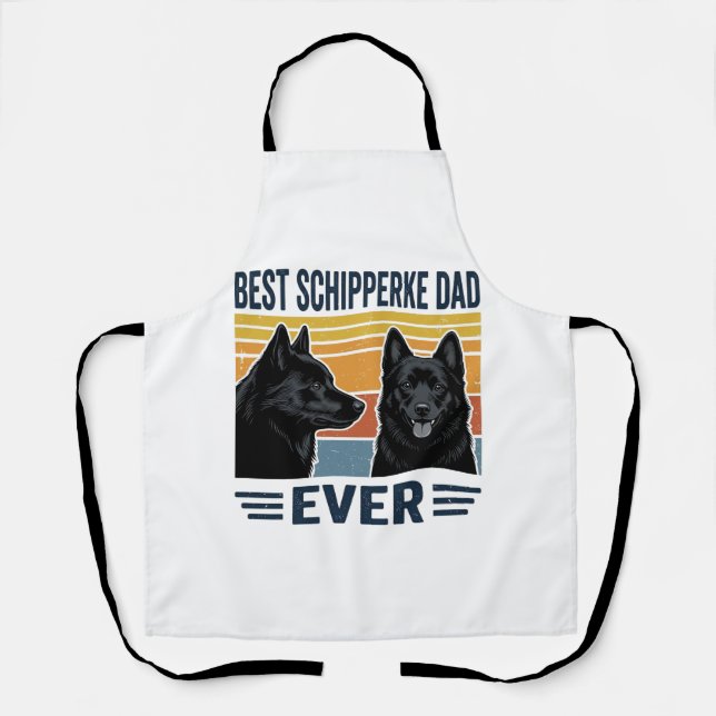 Best Schipperke Dad Ever Retro Dog Vector Design_1 Schürze (Vorderseite)