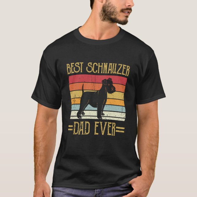 Best Schnauzer Dad Ever Giant Showers Herrechen T-Shirt (Vorderseite)