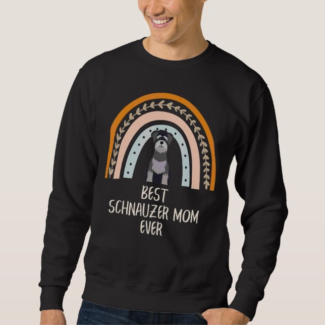 Best Schnauzer Mama Ever Dog Boho Rainbow Sweatshirt (Vorderseite)