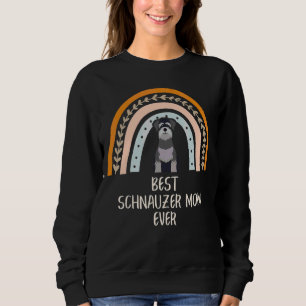 Best Schnauzer Mama Ever Dog Boho Rainbow Sweatshirt