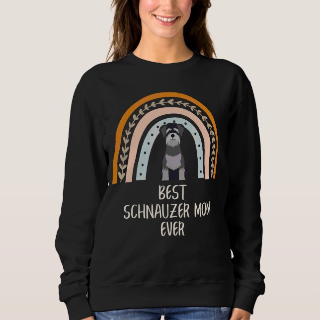 Best Schnauzer Mama Ever Dog Boho Rainbow Sweatshirt (Vorderseite)